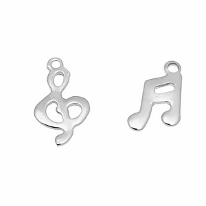 Pendentifs en acier inoxydable en forme de notes musicales, formes variées, or et argent, accessoires de bijoux DIY pour bracelets, colliers et chaînes de cheville - Product Image 4