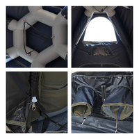 Tente dôme gonflable double couche imperméable avec grand auvent pour 4 saisons, tente familiale de luxe pour l'extérieur