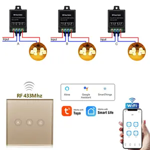 Télécommande 5v, émetteur et récepteur Rf sans fil, interrupteurs intelligents Tuya, interrupteur d'éclairage intelligent à 3 voies