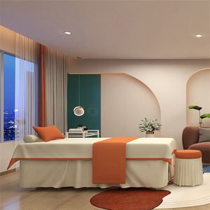 Set <span class=keywords><strong>Copriletto</strong></span> 4 Pezzi per Massaggi e Centri Estetici, Stile Europeo di Lusso in Tinta Unita - Product Image 4