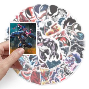 50pcs vente chaude personnalisé dessin animé Graffiti décoration cahier bouteille d'eau planche à roulettes autocollant <span class=keywords><strong>Marvel</strong></span> venin autocollant - Product Image 6