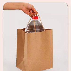 Sacs en papier flexographiques personnalisés par l'usine, sacs en papier avec logo, sacs à main pour le shopping - Product Image 2