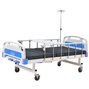 Penjualan Langsung Pabrik Tempat Tidur Rumah Sakit Manual Dua Fungsi Bersertifikasi ISO Peralatan Medis Logam Putih Baja Tahan Karat - Product Image 5