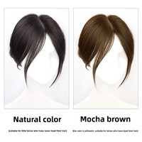 3D frange française postiche pour femmes Air naturel front frange haut supplément de cheveux volumineux frange postiche