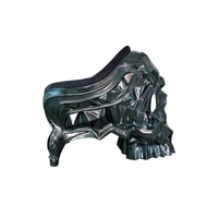 Fauteuil en forme de crâne noir en fibre de verre de haute qualité pour la maison/hôtel/bureau/magasin/décoration de clubVente chaude populaire personnalisée