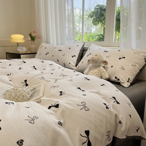 Sang Trọng Bông Bộ Đồ Giường 4 Mảnh Tấm Thiết Lập Vua Kích Thước Duvet Cover Set Tùy Chỉnh In Tấm Ga trải giường - Product Image 5