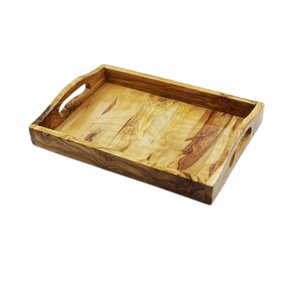 <b>Set</b> of Two Tabletop Fast Food <b>Serving</b> Tray Wooden <b>Serving</b> Tray Natural Wooden Flatware Decorative Wooden Tray - Product Image 6