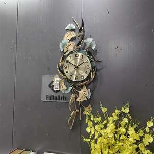 Relojes de Pared Metálicos con Decoración Floral Grande de 88x39cm, Directo de Fábrica, Reloj 3D de Lujo para Sala de Estar, Decoración del Hogar, Artículos de Primavera para Hoteles - Product Image 4