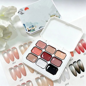 Esmalte de Uñas en Gel Sólido de 9 Colores, Pegamento para Decoración de Uñas, Colores Populares, Degradado de Color, Arte y Creación de Diseños - Product Image 4