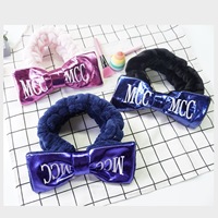 Bandeau en cuir brillant avec grand nœud, pour le lavage du visage, en peluche surdimensionnée pour femmes, personnalisable, avec logo sur mesure, pour spa