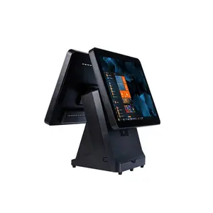 Terminal de pago de máquina de cajero Windows Pos de pantalla táctil dual todo en un sistema Pos móvil para supermercado