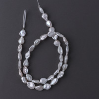 Perles d'eau douce baroques Keshi blanches naturelles de qualité AAA, 8-9 mm, à fort lustre, en forme de pétale, certifiées par un tiers XM