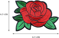 Patch brodé thermocollant, applique de fleur de rose pour vêtements
