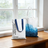 Bolsa de Lona Personalizada de Doble Estilo, Reutilizable, Ecológica, Promocional, con Logotipo Personalizado para Empresas y Eventos, OEM ODM