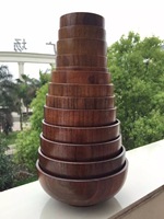 Ensemble de vaisselle en bois de style américain, écologique japonais, avec bol à riz, grand bol à nouilles pour soupe, bol en bois de jujube aigre