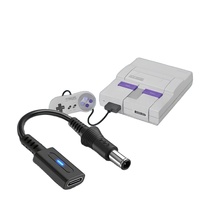 Cable de alimentación hembra tipo C para consola SNES, cable de repuesto corto negro de 10 cm