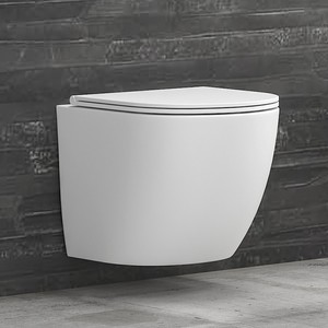 Ensemble de salle de bain MIL-B Kamalu, WC suspendu sans bride, blanc mat - Product Image 6