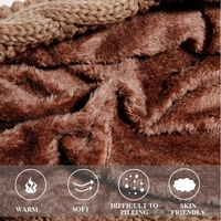 Vente en gros Nouveau bonnet d'hiver en acrylique épaissi tricoté à la main Chapeau coupe-vent une pièce avec écharpe
