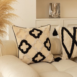 Classic Geometric Boucle Plush Sofa <b>Cushion</b> Square Washable Pillow With <b>Insert</b> <b>For</b> Living Room Bedroom Decor - Product Image 1