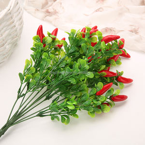 Bouquet de poivron rouge <span class=keywords><strong>en</strong></span> plastique plantes artificielles Simulation poivrons légumes Corsage placé Fruits maison jardin décoration Chili - Product Image 5