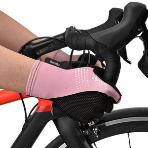 Guantes de ciclismo Boton Sports de medio dedo, transpirables, que absorben los golpes, para bicicleta de carretera, unisex, para adultos, negro y verde - Product Image 3