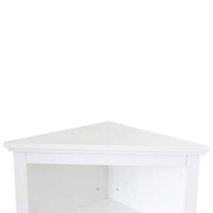 DB FRALIMK European Style Matte White <b>Tall</b> Corner <b>Storage</b> <b>Cabinet</b> Double-Glass Door Floor Organizers with Adjustable Features - Product Image 6