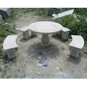 Ucuz bahçe mobilyaları doğal granit masa ve sandalye tezgah seti