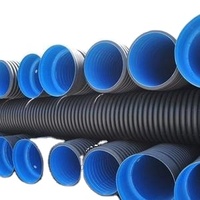 Tuyau en plastique corrugué à double paroi PE100 HDPE de grand diamètre DN800 SN8 SN16 DN160 DN315 pour drainage des eaux usées municipales