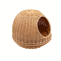 Panier multifonctionnel en rotin tressé écologique pour chat, respirant, résistant à la moisissure, facile à nettoyer, durable, pour l'intérieur