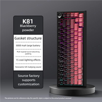 Clavier mécanique personnalisé K81 tri-mode, touches imprimées latéralement, sans fil et filaire, idéal pour le travail de bureau et les jeux e-sport