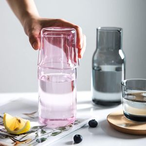 500ml Colored Borosilicate Glass Water Jug <b>Lid</b> Nordic Style Customizable Logo Business Gift for Hotel Restaurant Use - Product Image 5
