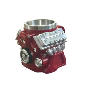 Nuevo producto transfronterizo: Taza de resina con diseño de motor V8 y revestimiento, taza sencilla y personalizada con diseño de motor mecánico V6. - Product Image 5