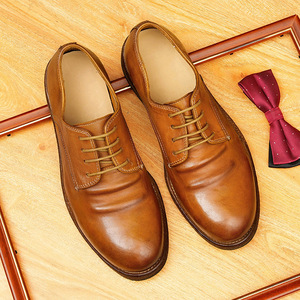 Chaussures habillées Oxford en cuir véritable de style classique britannique de haute qualité pour hommes, élégantes pour le travail et les occasions formelles - Product Image 1