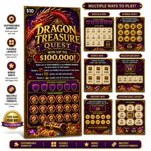 Full Color Digital Printing Offset Paper Winning Lottery <b>Ticket</b> High Security Variable Data Custom Scratch off Lottery Card - Product Image 4