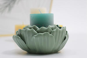 Decorazione dell'interno & Regalo Su Satinato Titolari Luce del Tè In <span class=keywords><strong>Ceramica</strong></span> Fatti A Mano Fiore Supporto di Candela - Product Image 4