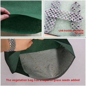 Sac <span class=keywords><strong>géotextile</strong></span> écologique <span class=keywords><strong>pour</strong></span> la protection des pentes, avec boucle de connexion, <span class=keywords><strong>pour</strong></span> la plantation de graines d'herbe et la lutte contre les inondations - Blanc/Noir/Vert - Product Image 2
