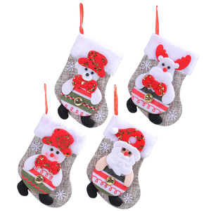 <b>Hot</b> Selling Cloth Christmas <b>Socks</b> Soft Plush Trim Cartoon Character Details Red Hanging Strings Christmas Tree Decoration 0-24 - Product Image 5
