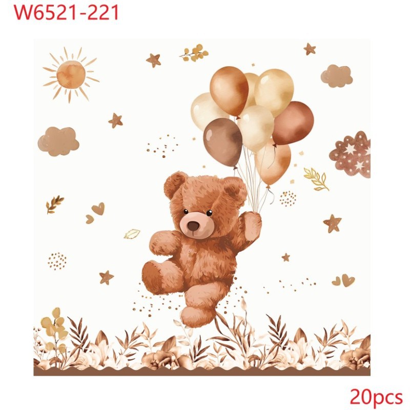 Serviette en papier marron-20pcs