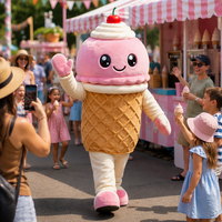 Costume de mascotte de crème glacée personnalisé OEM ODM, personnage alimentaire sur mesure à partir de votre conception pour les événements promotionnels de boutiques de desserts