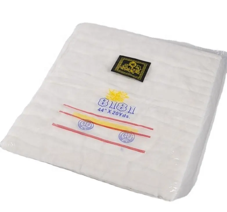 Almohada de gasa absorbente médica, 100% algodón, blanqueada, zigzag