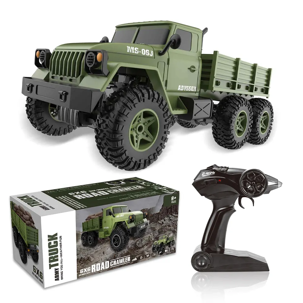 2.4G 1:10 RC Truck Radio Control Vehicle Large Scale 6x6 RC Army Truck Anti-interference Road Crawler Military Trucks Offroad