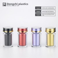 Flacon d'emballage pour capsules de médicaments et compléments alimentaires en acrylique de qualité alimentaire de 40 ml avec bouchon à vis double couche, en stock chez les fabricants