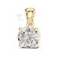 Exquisito colgante de diamante solitario con corte redondo brillante, certificado por IGI, con marco abierto arquitectónico, joyería elegante y minimalista.