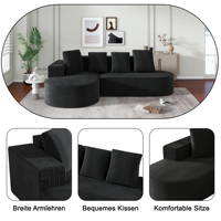 Sofa compressé de bulle de salon sectionnel carré en forme de L de mousse décorative de luxe modulaire de production d'usine de matière première