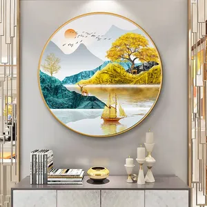 Mobili camera da letto in <span class=keywords><strong>tela</strong></span> da parete arte diamante 5D stampa porcellana cristallo decorazione rotonda porcellana pittura porcellana - Product Image 4