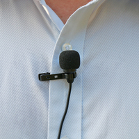 Microphone-Cravate Double Tête Mini à Pince pour iPhone Smartphones Enregistrement Filaire Métal pour Interviews Youtube