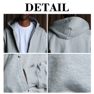 Custom Logo Brown Zip Up Hoodie Men's Oversized Heavyweight Cotton Streetwear Hoodie Jacket Factory Wholesale - Product Image 6