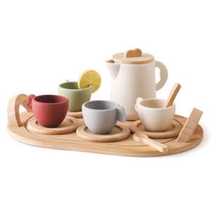 Vendita calda cucina in legno simulazione tè pomeridiano Set di giocattoli tazze in Silicone gioco genitore-figlio ruolo giochi di imitazione giocattoli per bambini bambino - Product Image 1