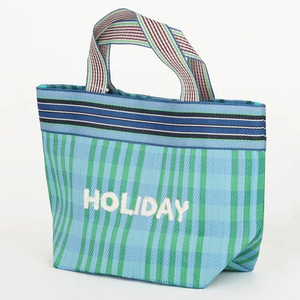 กระเป๋าโท้ทถักจากโพลีเอสเตอร์ที่เป็นมิตรกับสิ่งแวดล้อม ทนทาน น้ำหนักเบา ใช้ซ้ำได้ พับเก็บได้ พกพาสะดวก เหมาะสำหรับสุภาพสตรี - Product Image 6