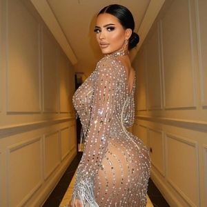 Vestido de Noche Largo con Flecos de Cristal Brillante, Nuevo Modelo de Verano 2025, Vestido de Fiesta de Lujo para Celebridades, Vestido de Gala con Lentejuelas - Product Image 4